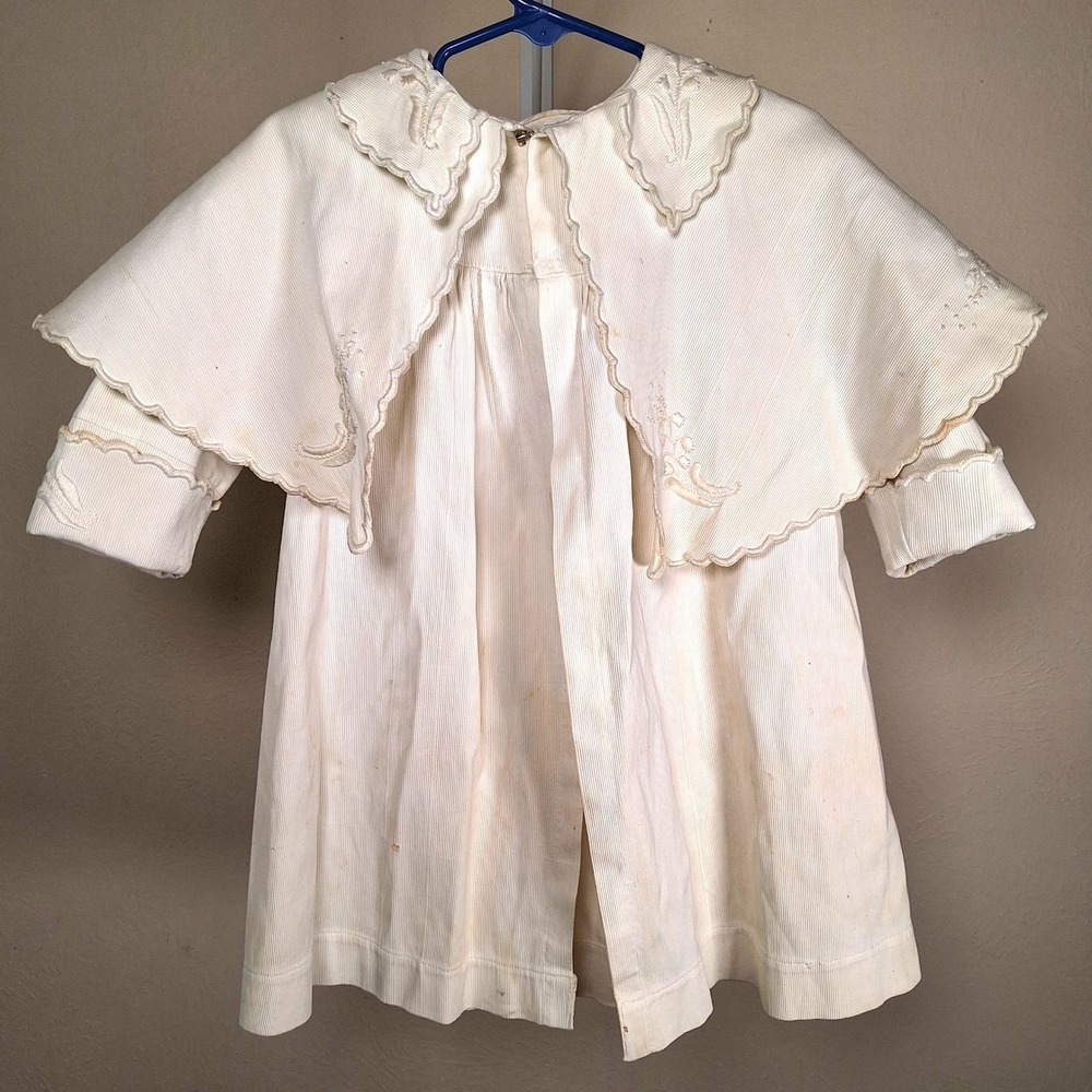 Antique Vintage Childrens Victorian Ceremonial Dress Coat Capelet Open Front